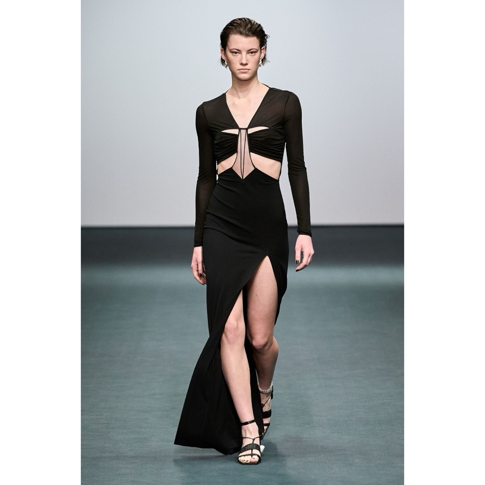 Nensi Dojaka V-Neck Paneled Cut-Out Maxi Dress F/W 2022